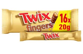 Twix Caramel & Milk Chocolate Fingers Biscuit Snack Bars Large Multipack 16x20g (£2.57 S&S)