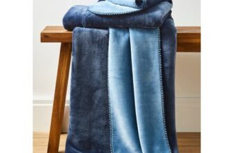 Two-Toned Fleece Throw with Stitched Edges