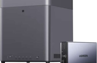 UGREEN NAS DH4300 Plus 4-Bay 120W UPS Bundle, 8GB RAM 2.5GbE Desktop (Diskless) & 12000mAh Uninterruptible Power Supply – Ugreen /FBA