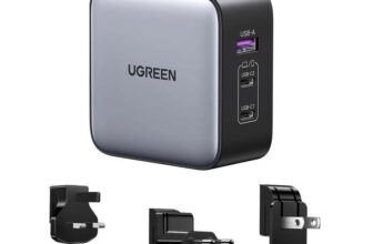 UGREEN Universal Travel Adapter, 65W USB C Charger GaN Fast Charger Nexode 3-Port with US/UK/EU Plug Prime only ugreen / FBA