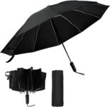 Umbrella Travel Windproof Strong Compact Umbrella Inverted Folding Automatic Umbrellas Waterproof Canopy Portable Travel Umbrellas Strong Fiberglass Frame Easy Auto Open Close for Men Women