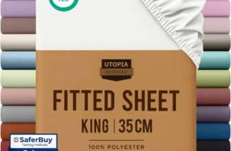 Utopia Bedding Fitted Sheet King, White – Deep Pocket 14 inch (35 cm) – Easy Care – OEKO-TEX Certified – Soft Brushed Microfibre Fabric – Shrinkage and Fade Resistant – Bottom Sheet