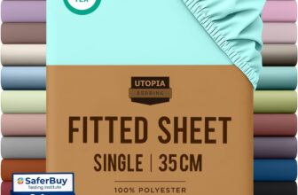 Utopia Bedding Fitted Sheet Single, Spa Blue – Deep Pocket 14 inch (35 cm) – Easy Care – OEKO-TEX Certified – Soft Brushed Microfibre Fabric – Shrinkage and Fade Resistant – Bottom Sheet