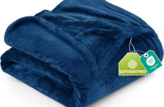 Utopia Bedding Fleece Throw Blanket 127x152cm Soft Warm Lightweight Breathable Small Versatile Luxury Decorative Throws For Sofa, Bed, Chair & Settees Cosy Home Gift For Adults, Navy