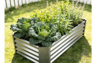 VERFARM Galvanized Raised Garden Bed Kit, 4x2x1 Ft, Open Base