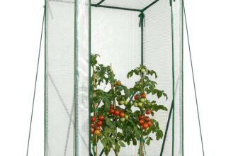 VOUNOT Garden Greenhouse Tomato Grow House with Roll-up Zipper Door, Reinforced 135g/m² PE Cover