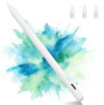 Variglas Pen for iPad 2018-2026 – 2X Charge Rapid, Tilt Sensitivity, Palm Rejection, Stylus Pencil Compatible with iPad A16/6-11 Gen, Pro 11/12.9/13 Inch, Air M2/M3/5/4/3, Mini 5/6/7(Pure white)