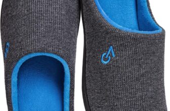 VeraCosy Mens Two-Tone Memory Foam Slippers