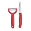 Victorinox Swiss Classic paring Knife and Peeler, 2-piece, Extra Sharp Blade, for Fruit and Vegetables, Stainless Steel, Red
