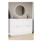 Vida Designs 4 Drawer Shoe Cabinet Flip down Shoe Storage Organizer