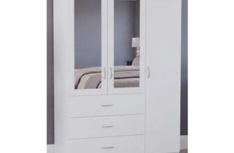 Vida Designs Riano 3 Door 3 Drawer Mirrored Wardrobe Bedroom Furniture