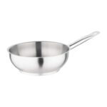 Vogue M947 Stainless Steel Saute Pan 200mm Induction Frying Kitchen Cookware, Silver