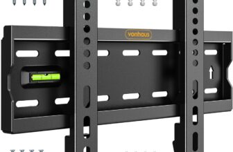 VonHaus TV Wall Bracket for 15-50 Screens, Ultra-Slim TV Bracket with Spirit Level, Flat to Wall Mount, 40kg Capacity, Max VESA: 300x200m