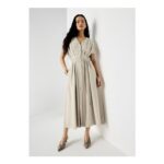 Vous Taupe Pleated Midi Dress 18