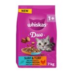 WHISKAS DUO Adult Dry Cat Food 7kg Surf & Turf