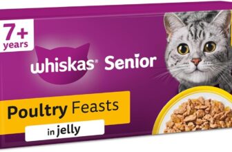 WHISKAS Senior 7 Wet Cat Food in Jelly 40x85g Poultry Feasts