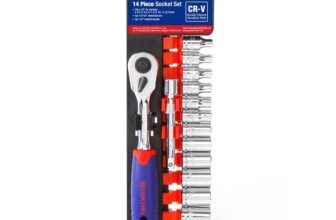 WORKPRO 14-Piece Metric Socket Wrench Set (4-13mm), Anti-Rust Cr-V Steel, 1/4 Quick Release Drive Ratchet 72 Teeth with Extension Bar