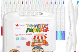 WSICSE 60 Color Acrylic Markers Paint Pens Set with Soft Brush Tips for Artists – Quick-Dry Waterproof Acrylic Paint Markers for Wood Glass Rock Canvas Ceramic Fabric DIY Crafts Gifts