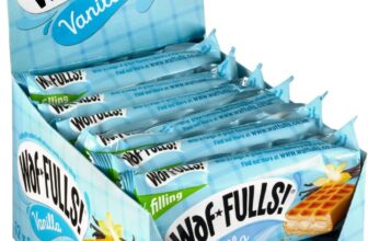 WafFULLS Vanilla Waffles (12x 50g) – Soft Waffle Sandwich Breakfast Snacks Ready to Eat Snack for Kids Vanilla Flavour Chocolate Bars Individually Wrapped Waffles Snacks Bulk
