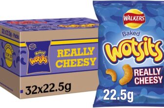 Walkers Crisps Wotsits Really Cheesy Snacks, 22.5g (Case of 32)