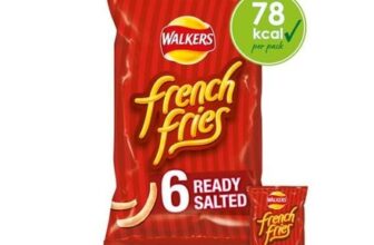 Walkers French Fries Ready Salted Multipack Snacks Crisps 6x18g