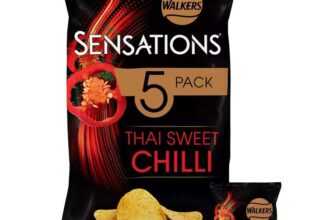 Walkers Sensations Thai Sweet Chilli Multipack Crisps 5x25g – Nectar Price