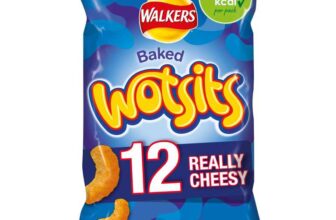 Walkers Wotsits Really Cheesy Multipack Snacks Crisps 12×16.5g – £2.02 / £1.90 S&S