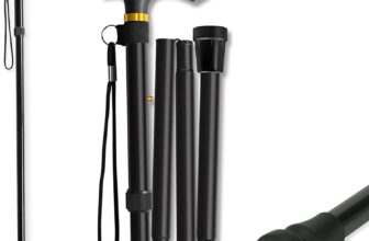 Walking Stick Adjustable Folding Walking Sticks for Women and Men, Walking Cane for Elderly Or Disabled, Folding Adjustable Height, Left Or Right Handed, Non-Slip Rubber Tip, Wrist