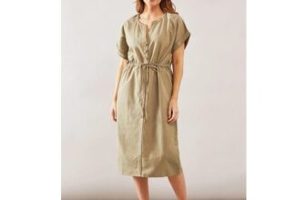 Wallis Summer Linen Mix Drawstring Midi Dress