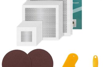 WanderGo 18 Pcs Wall Patch Repair Kit, 2/4/6inch Self Adhesive Drywall Patch Repair Kit for Repairing Damaged Walls or Ceiling Repairs