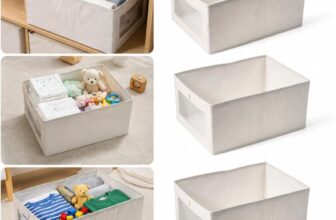 Wardrobe Organiser Foldable Linen Storage Box 3 Pack Clothes Drawer Organiser Clothes Fabric Storage Boxes Bin with Clear Window for Underwear Jackets Scarvess Jeans 41 x 28 x 17cm