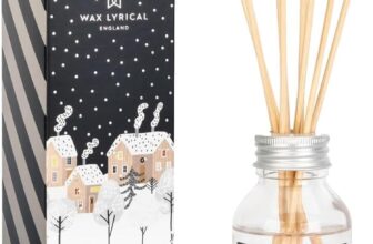 Wax Lyrical Gold & Myrrh Reed Diffuser 100ml Sensual Amber Gourmand Scent Luxurious & Festive