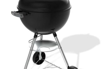 Weber Original Porcelain-Enamelled Finish Kettle Charcoal Barbecue 47 cm with Lid Thermometer, One-Touch Cleaning System (Prime Day Deal)