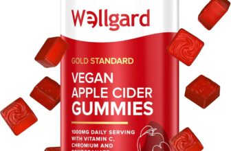 Wellgard Vegan Apple Cider Vinegar Gummies, Gold Standard 1000mg ACV Gummies with Vitamin C, Chromium and Pomegranate, Non-GMO, Gluten-Free & Gelatine-Free