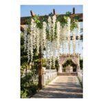 White 12-Piece Hanging Artificial Wisteria Vine for Wedding Decor