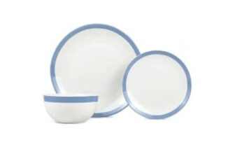White & Blue Stripe Dinner Set – 12 Piece