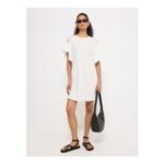 White Broderie Mini Dress