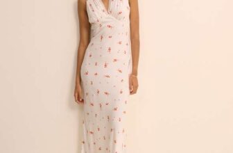 White Cherry Print Ria Midi Dress