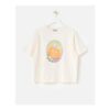White Chill & Peel Orange Cotton Graphic T-Shirt