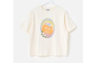 White Chill & Peel Orange Cotton Graphic T-Shirt