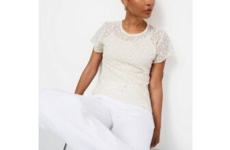White Embroidered Detail Lace Top