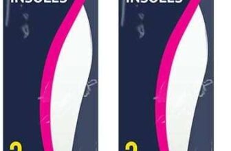White Extra Comfort Foam Insoles, 2 Pairs – Lightweight, One Size Fits All, Ideal Shoe Support (Pack of 2)