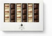 White & Milk Chocolate Wafer Bars with Creamy Hazelnut Filling Gourmet Chocolate Gift Box Individually Wrapped Chocolate Sticks