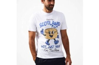 White Pie Scotland Football Graphic T-Shirt Lt