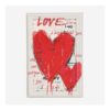 White & Red Heart Theme Wall Art 47x31cm