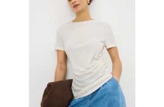 White Short Sleeve Drape T-Shirt