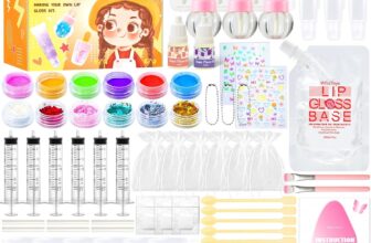 WhizToys DIY Lip Gloss Making Kit,Make Your Own Lip Glosses Set,10-12 Teen Girl Gifts for Makeup Lover Beginner,Tween Girls Trendy Stuff,200ml Lipgloss Base