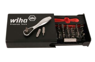 Wiha 71988 39 Piece Security Bit Set with Mini Ratchet Silver