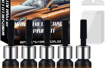 Windscreen Chip Repair Kit,Professional DIY Glass Crack Fix Tool,Automotive Resin Solution for Bullseye, Star Breaks, & Half-Moon Damage (Black)