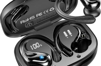 Wireless Earbuds Sport, 2026 Rulefiss 75Hrs Bluetooth 5.4 Headphones HiFi Stereo Ear Buds, 4 ENC Noise-Cancelling Mic, IP7 Waterproof Running Earphones with Earhook, USB-C, for Android iOS Gym Workout